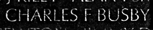 Busby's name inscribed on the Wall